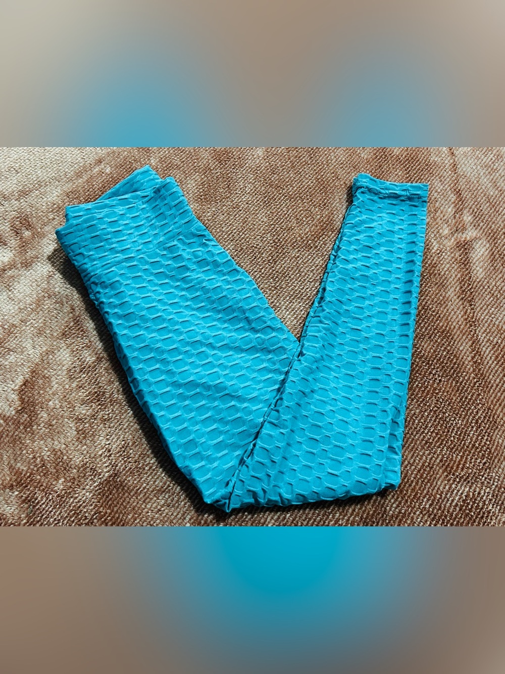 Source Unknown Bright Turquoise Textured Leggings